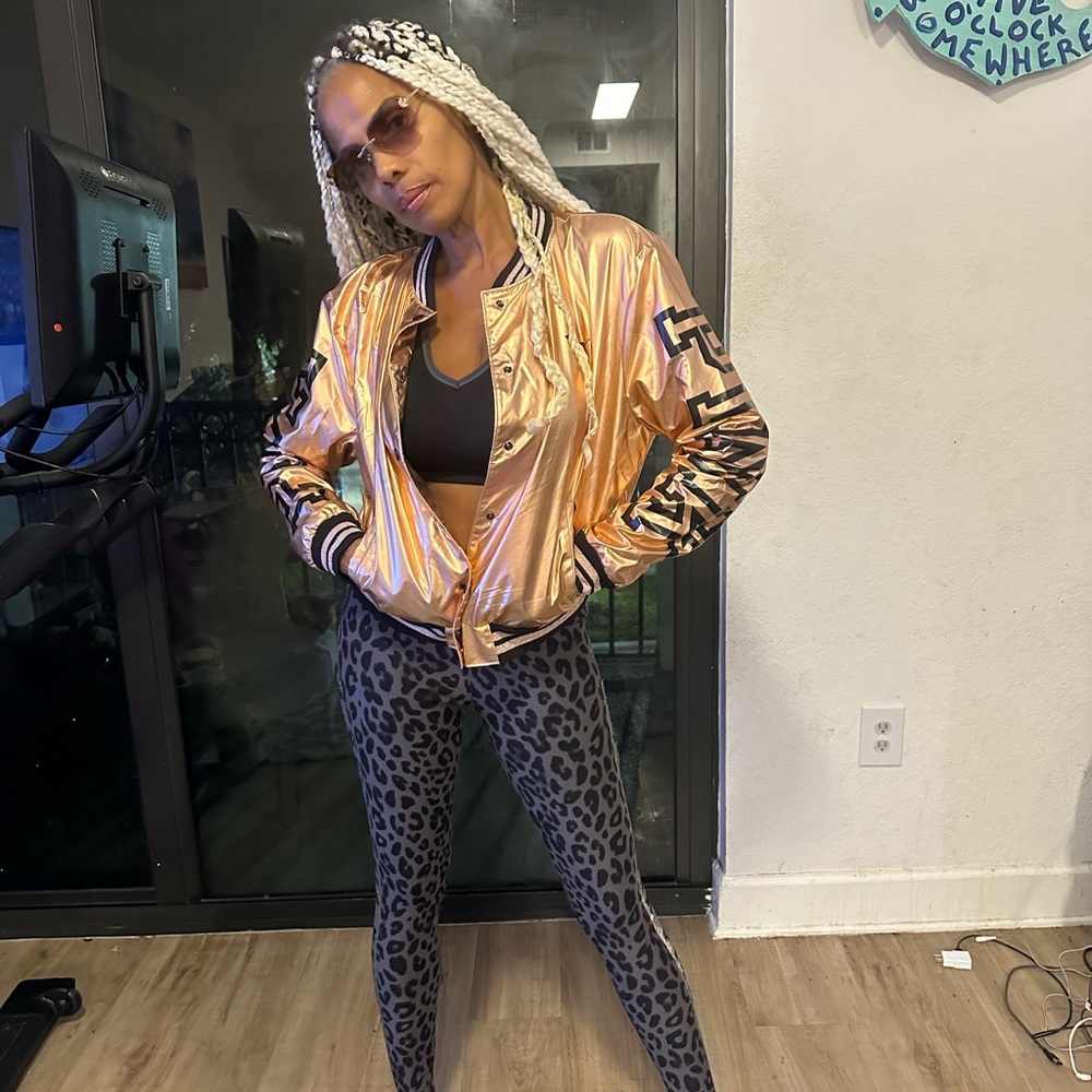 Victorias Secret Pink Bomber Jacket in Gold!